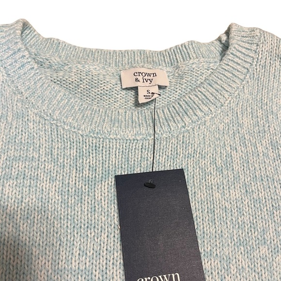 NWT Crown & Ivy knit sweater vest shirt w/ attached eyelet lace puff sleeves Sm - Picture 3 of 6